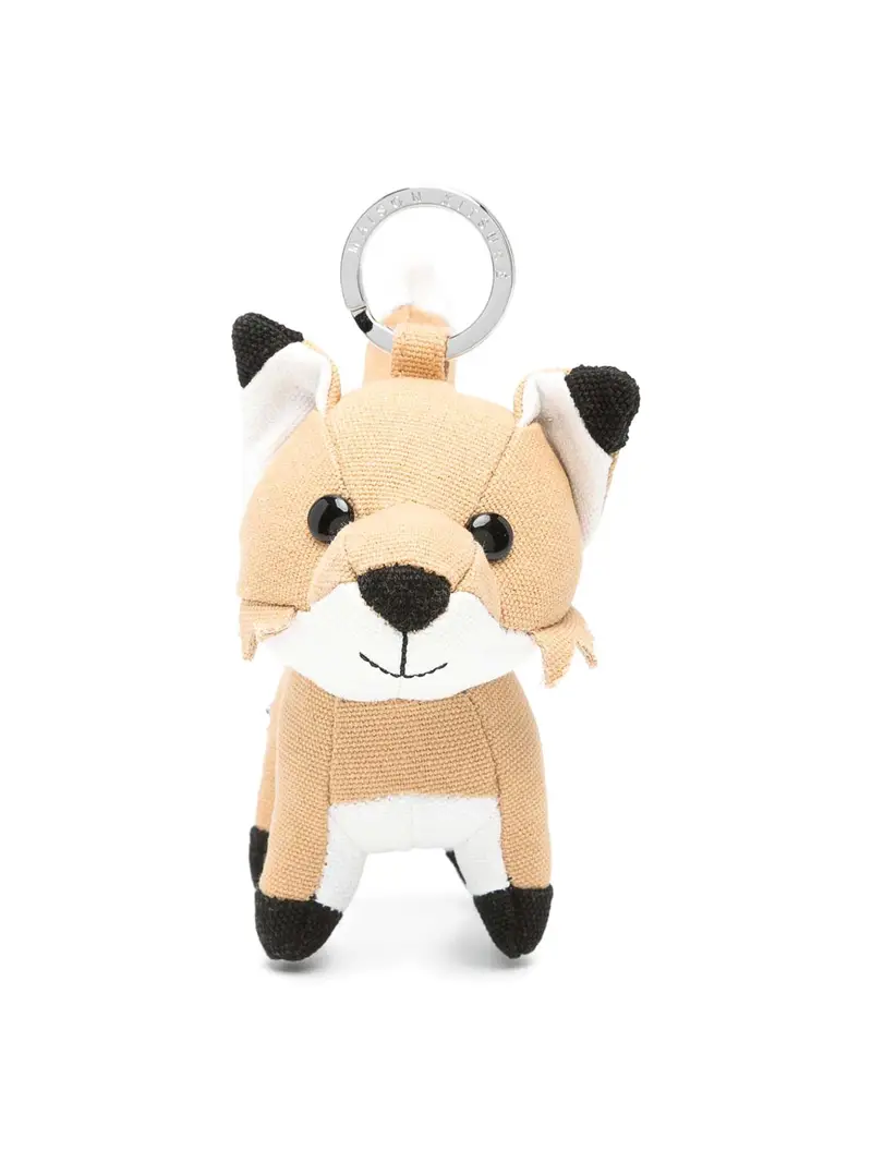 Maison Kitsuné Ciondolo per borsa con volpe Beige