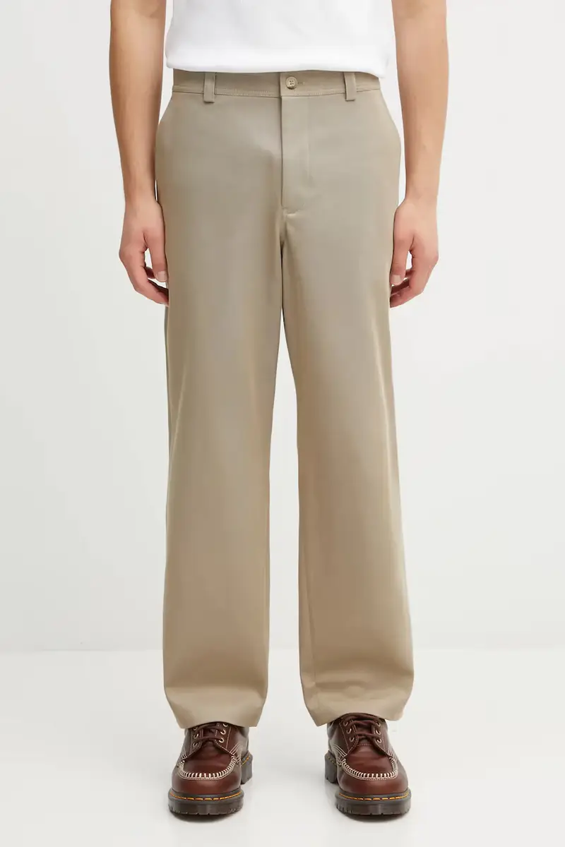 Maison Kitsuné pantaloni in cotone Relaxed uomo colore beige PM01119WW9028