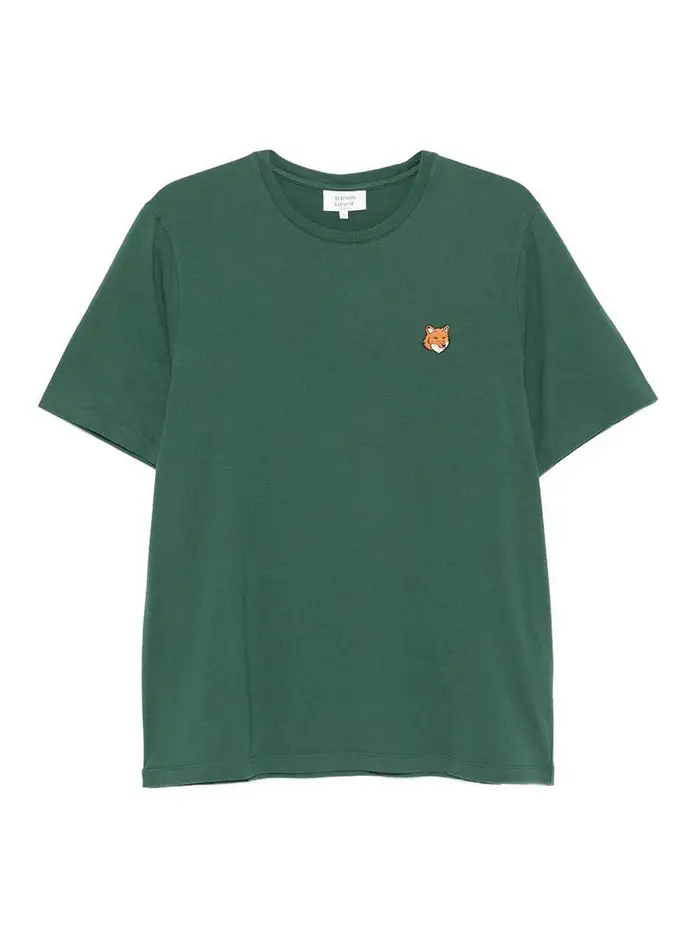 Maison Kitsuné T-shirt in cotone con testa di volpe Verde