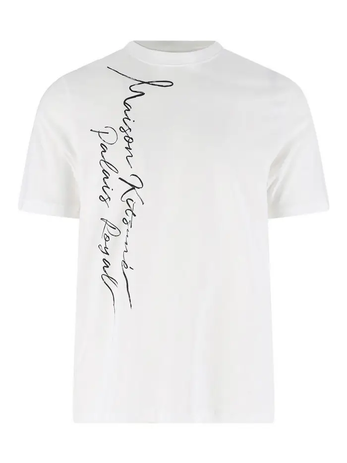 Maison Kitsuné T-shirt script Bianco