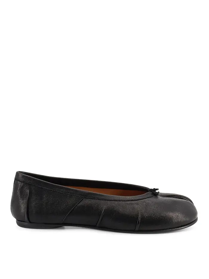 Maison Margiela Ballerine Tabi In Pelle Nero