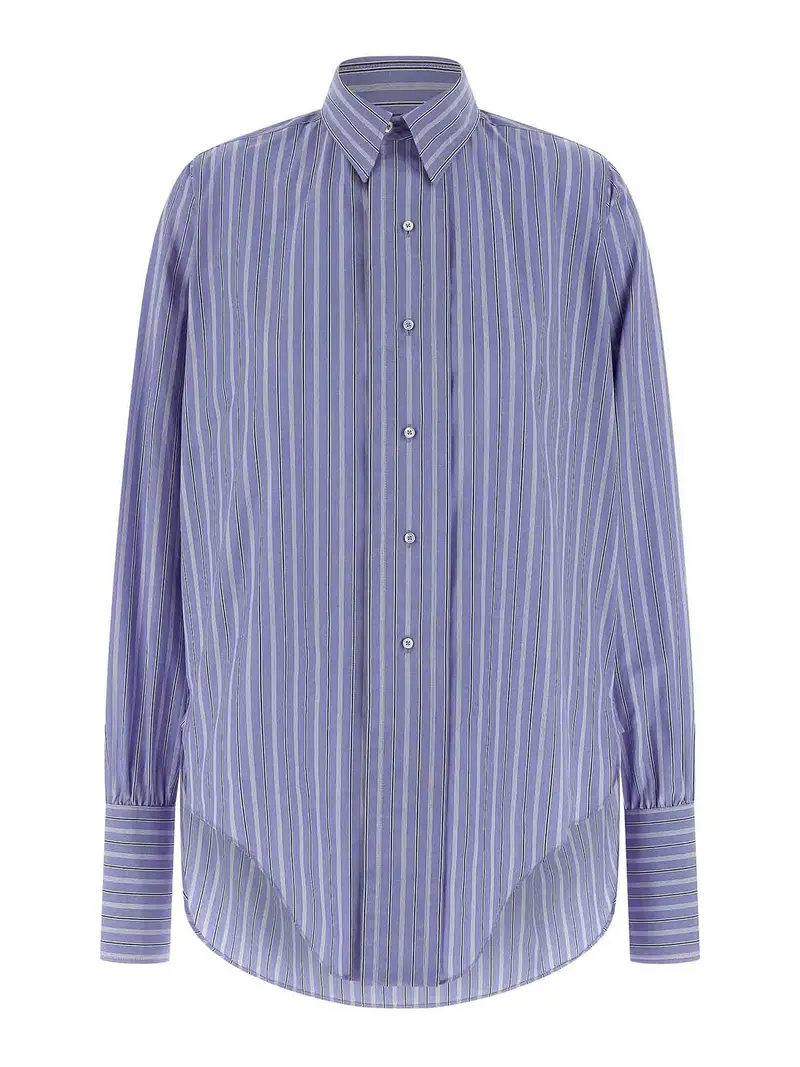 Maison Margiela Camicia in cotone a righe Azzurro
