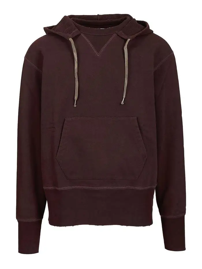 Felpa con cappuccio in cotone Rosso Scuro