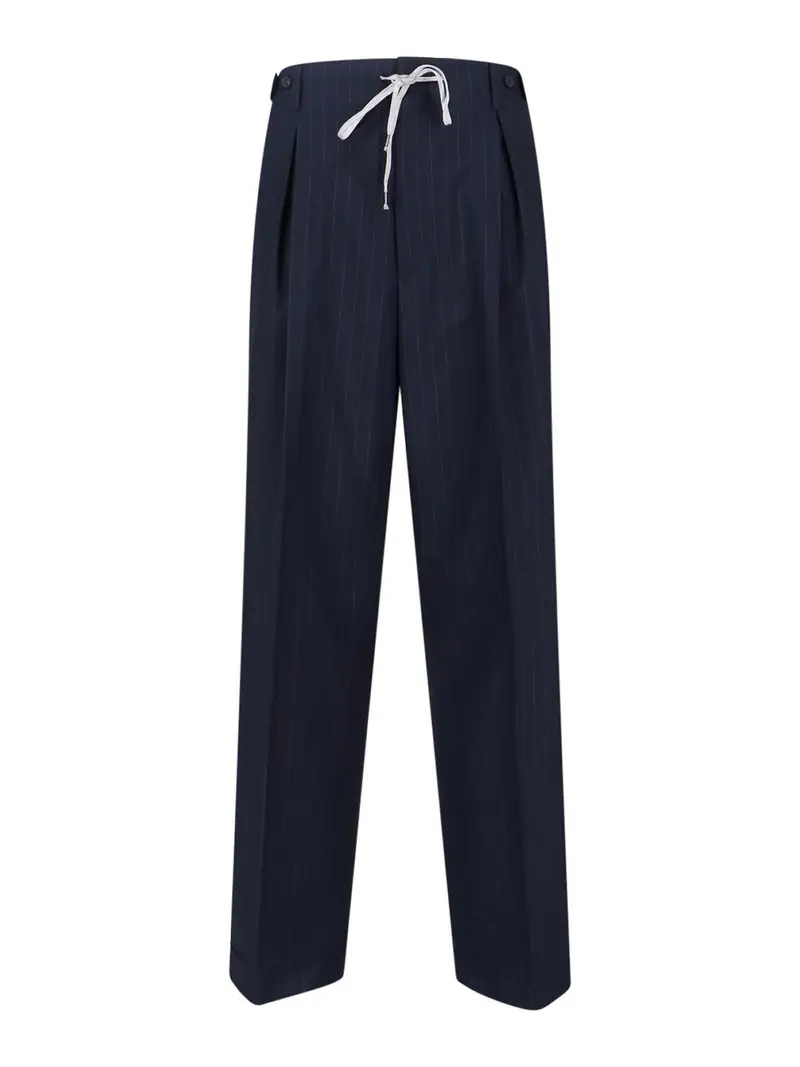 Maison Margiela Pantaloni In Lana Blu