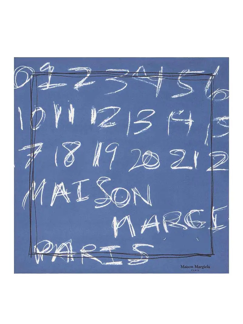 Maison Margiela Sciarpa Di Seta Blu Grigio