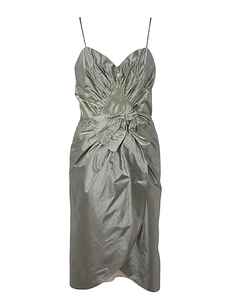 Maison Margiela Vestito midi effetto stropicciato Metallico