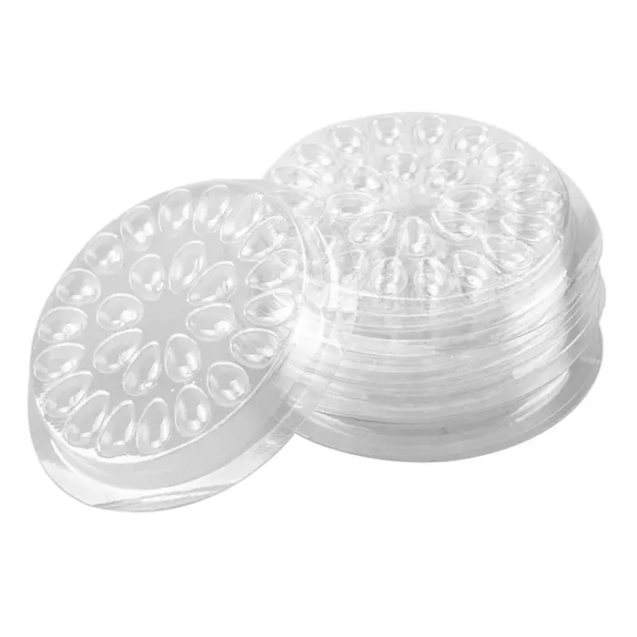 makeup beauty 10x vassoio porta colla per extension ciglia usa e getta, pallet per ciglia finte trasparente 4 8 x 4 8 x 1 8cm chiaro