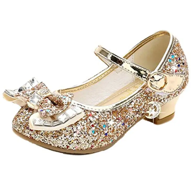 mama stadt Scarpe Principessa Bambina Scarpe Bimba Tacco Scarpe Glitterate Tacchi Ragazza Scarpe Cosplay Principessa con Paillettes Scarpe