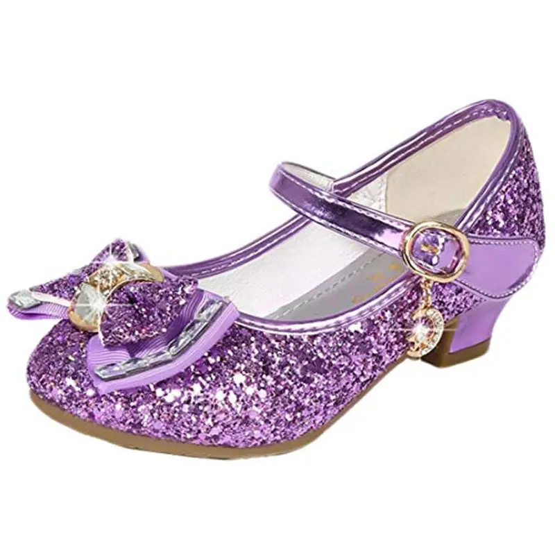 mama stadt Scarpe Principessa Bambina Scarpe Bimba Tacco Scarpe Glitterate Tacchi Ragazza Scarpe Cosplay Principessa con Paillettes Scarpe