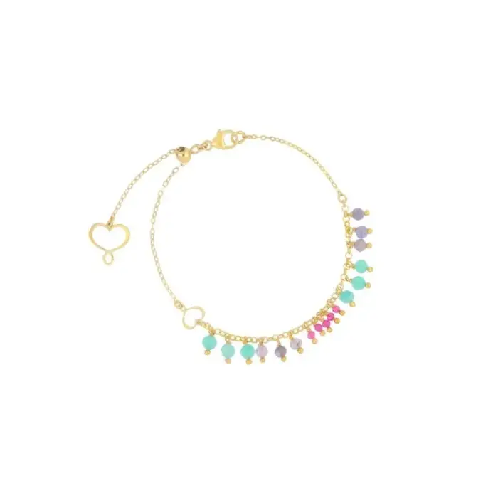 MAMAN ET SOPHIE Bracciale Frange Amazzonite Tanzanite Rubellite