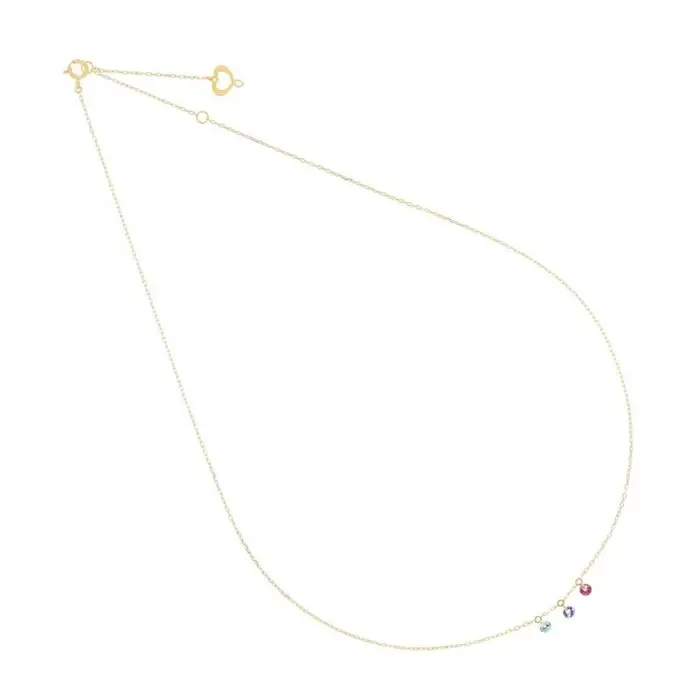 MAMAN ET SOPHIE Girocollo 18Kt Pietre Nude Azzurro Viola E Rosa