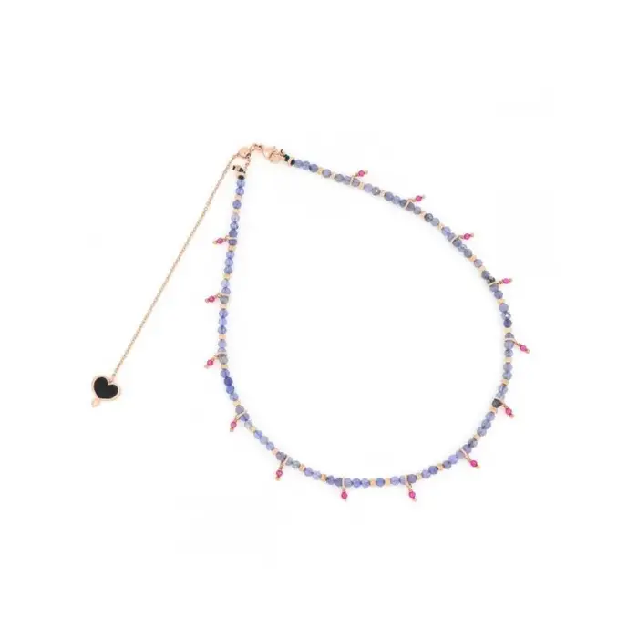 MAMAN ET SOPHIE Girocollo Azzurro Con Tanzanite E Rubellite