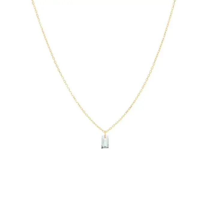 MAMAN ET SOPHIE Girocollo Diamante Nudo Baguette 0,10 Ct