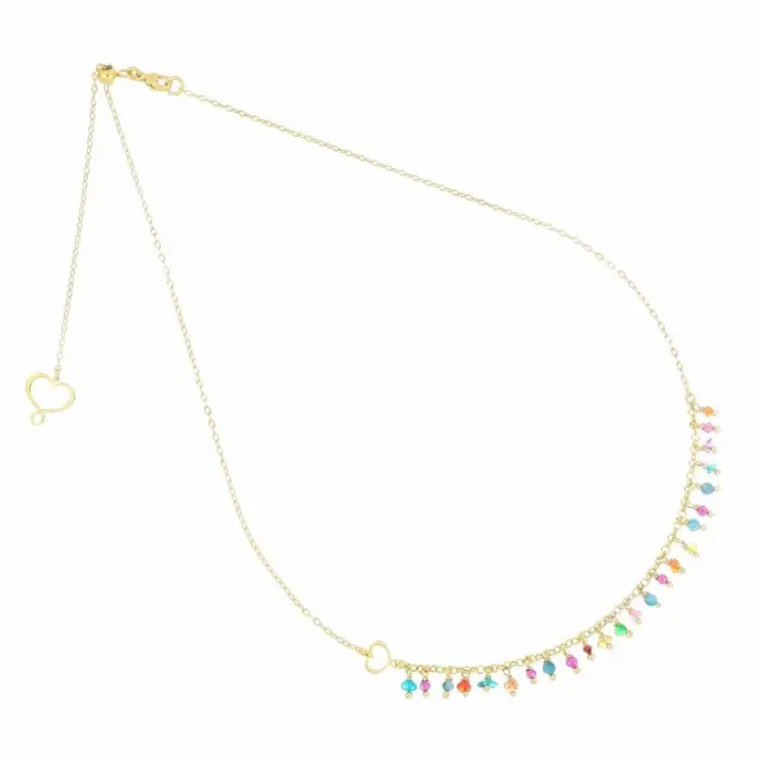MAMAN ET SOPHIE Girocollo Frange Multicolor In Argento 925 E Pietre