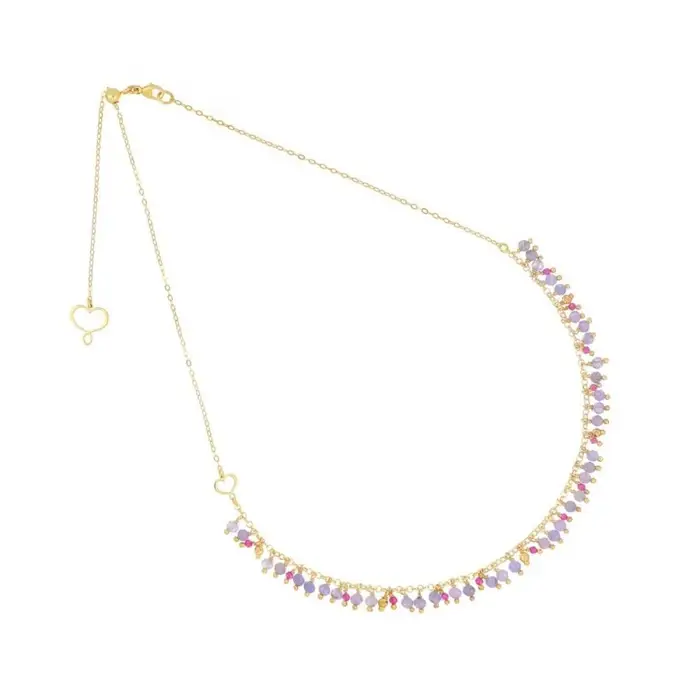 MAMAN ET SOPHIE Girocollo Frange Tanzanite E Rubellite Pieno