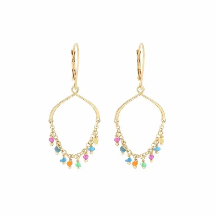 MAMAN ET SOPHIE Orecchini Frange Multicolor In Argento E Pietre