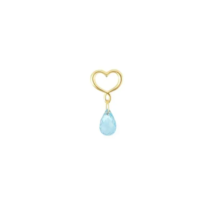 MAMAN ET SOPHIE Orecchino Lobo 18Kt Drops Topazio Azzurro