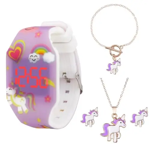 Mamiddle Bambino Orologio Digitale LED Orologio per Ragazzi Ragazze Semplice Orologio Casual per Bambini con Display