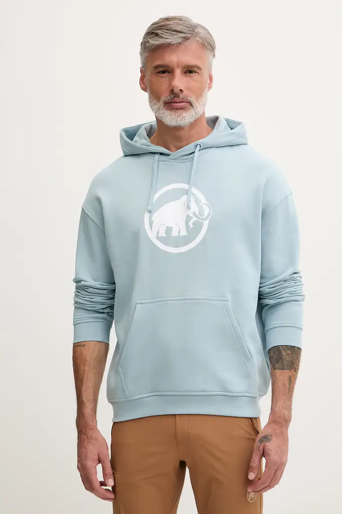 mammut felpa con cappuccio da uomo in cotone Turchese