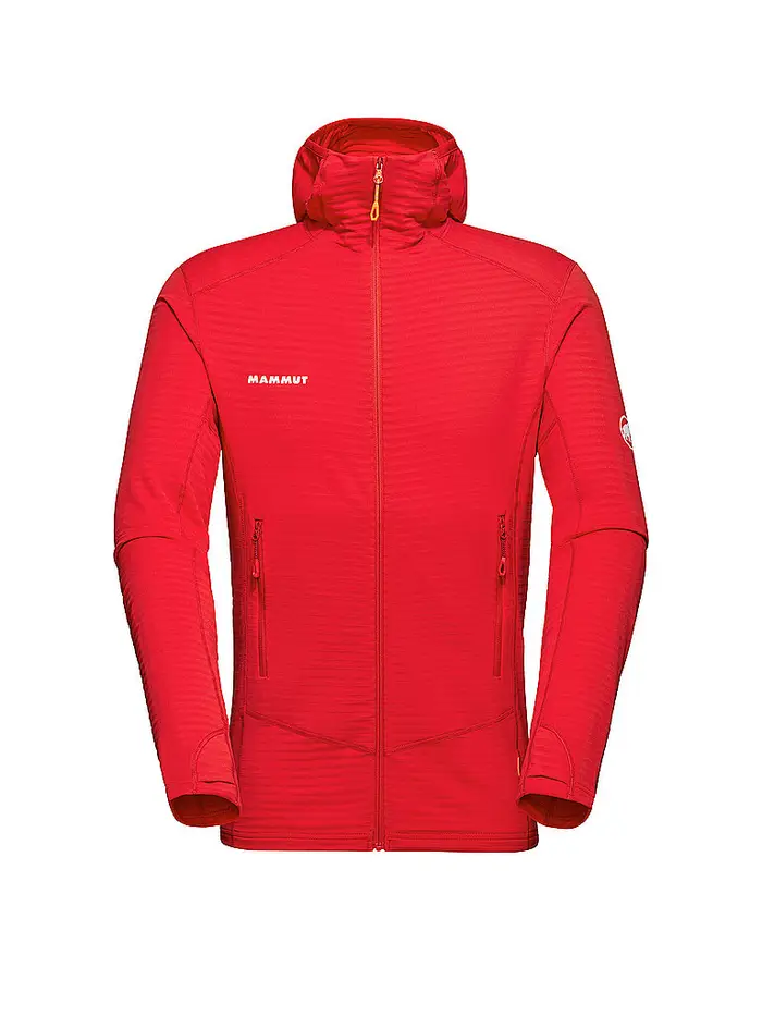 mammut Giacca in pile da uomo Taiss Light ML con cappuccio rosso