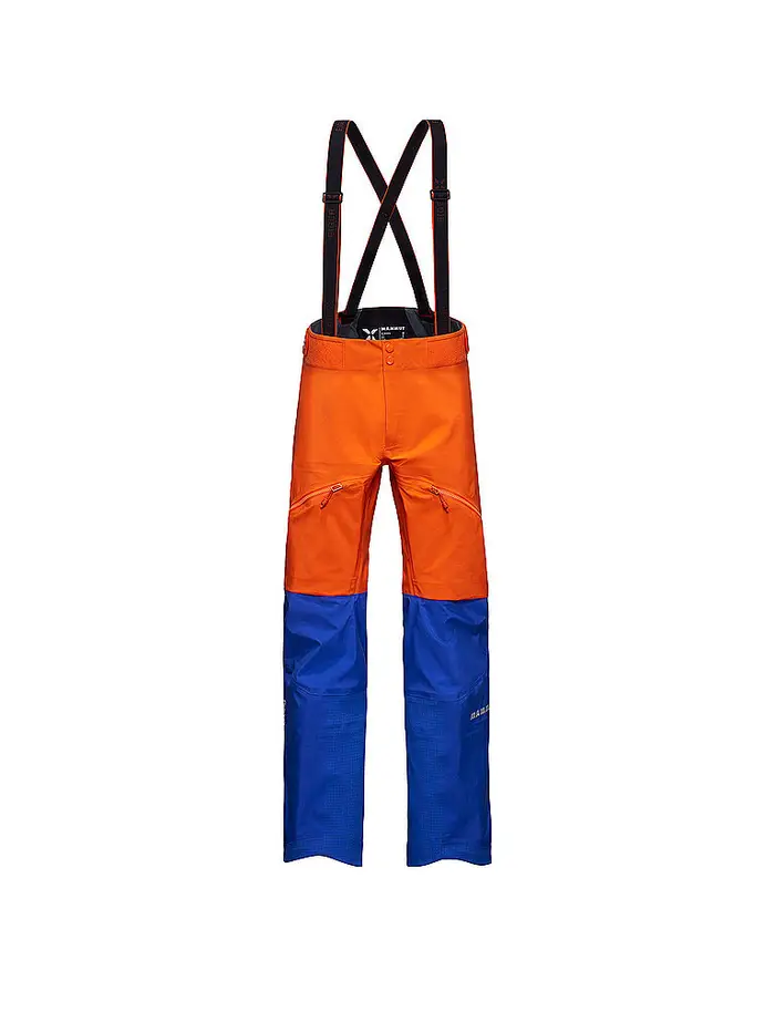 mammut Pantaloni da turismo da uomo Eiger Nordwand Pro 3L GTX HS con bretelle arancione