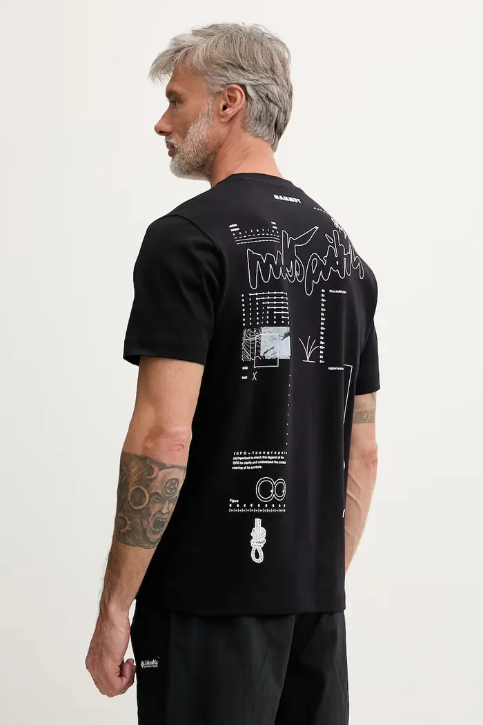 mammut t-shirt da uomo in cotone Nero