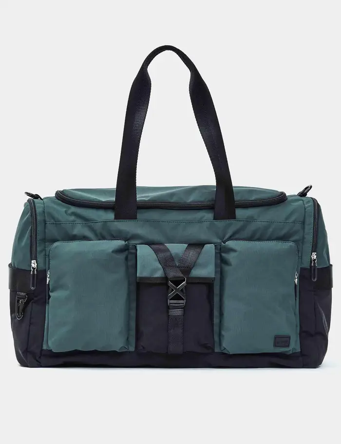 Mandarina Duck Borsoni Y-Lite in tessuto nero e verde 32x54x27,5 Uomo P10OWB01 A78
