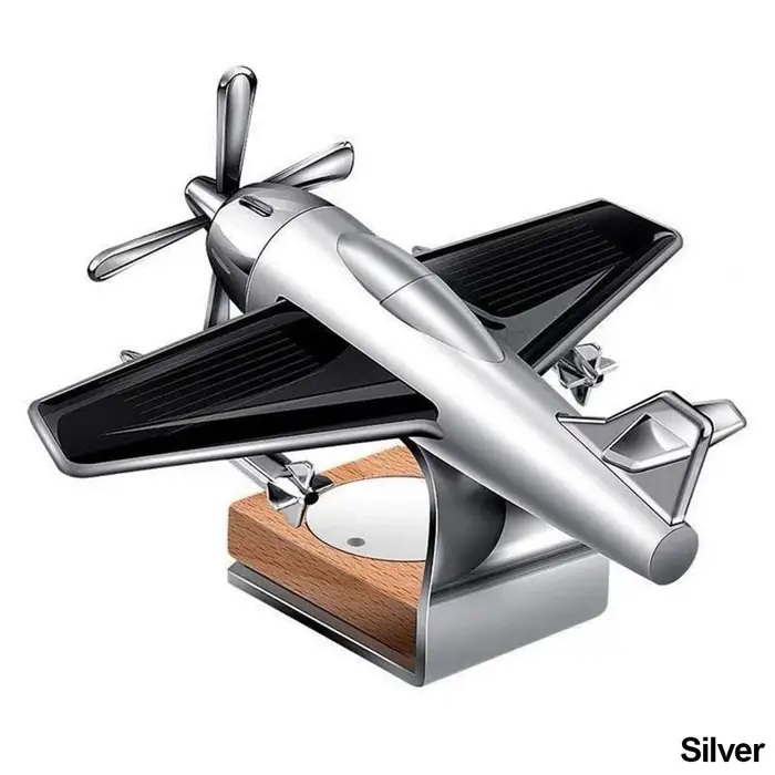 Deodorante per auto Decorazione per aerei solari Mini profumo per auto Deodorante per ambienti Fragranza Ornamento per aereo per auto Accessori per auto argento