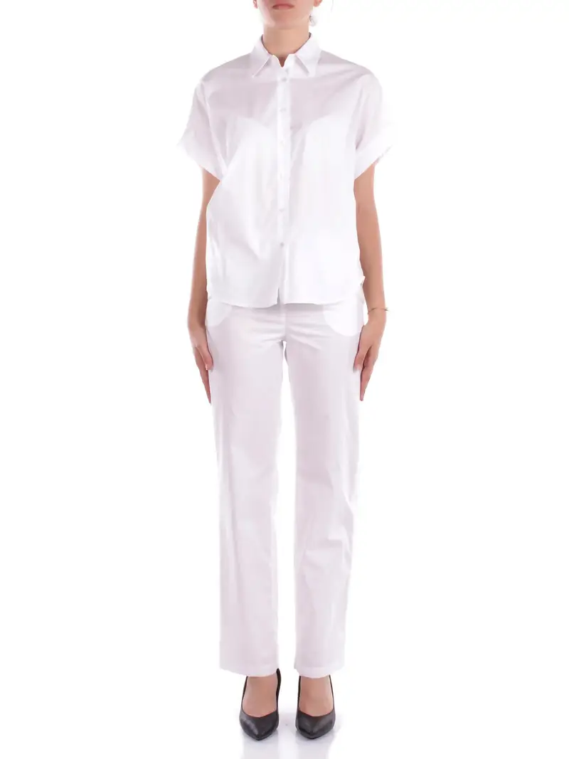 Pantalone Donna MANILA GRACE Bianco ottico Pantalone straight