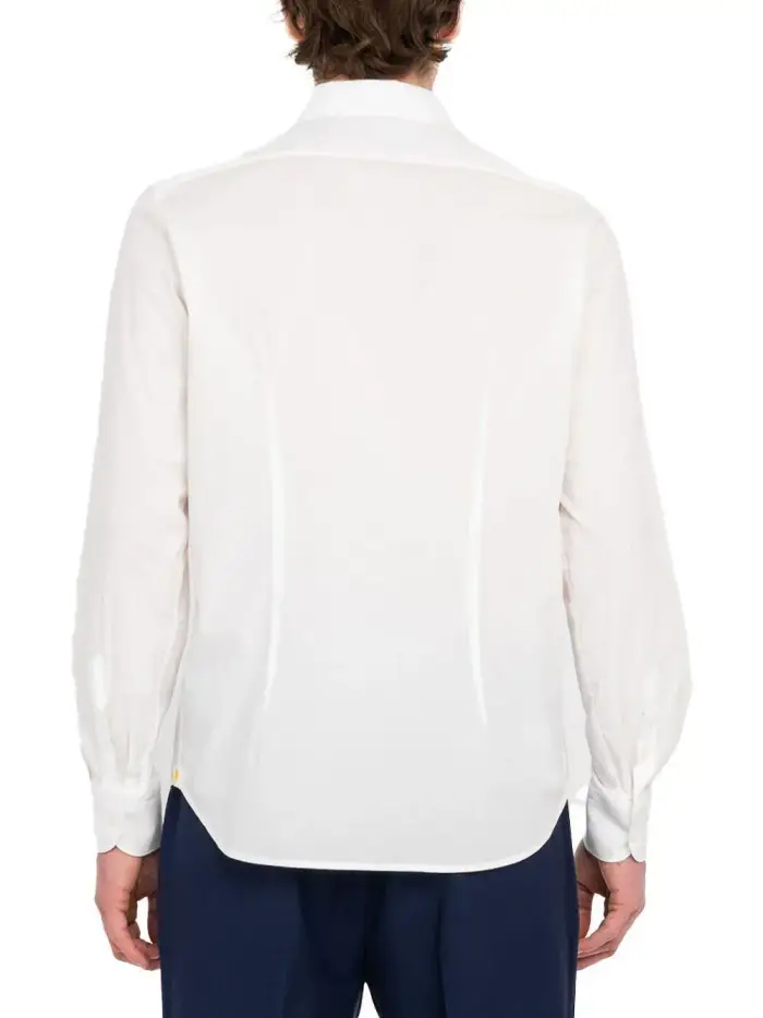 camicia button down popeline stretch bianco miniatura 4