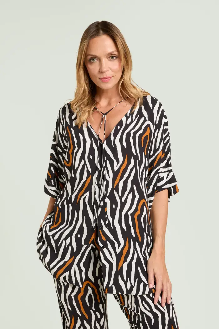 CAMICIA IN GIAVANESE STAMPATA Donna