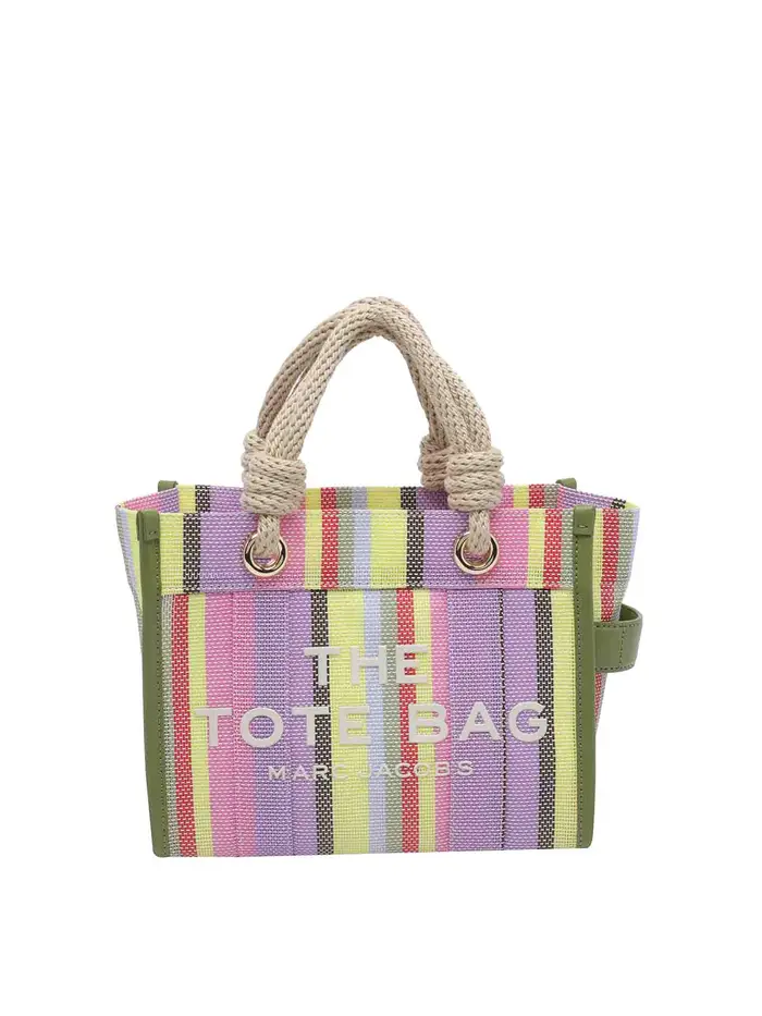 Marc Jacobs borsa tote piccola in rete a righe multicolor Multicolore