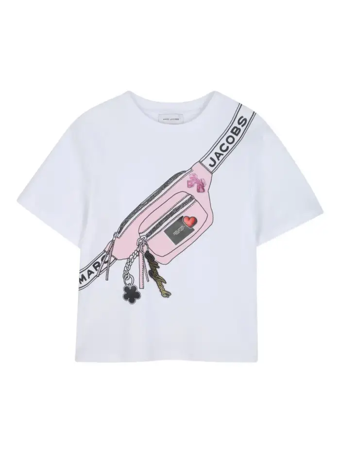 T-shirt con stampa marsupio rosa