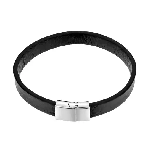 Marc Lauder Bracciale in vera pelle Bellagio Noir