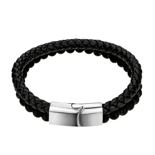 Marc Lauder Bracciale in vera pelle Como Noir