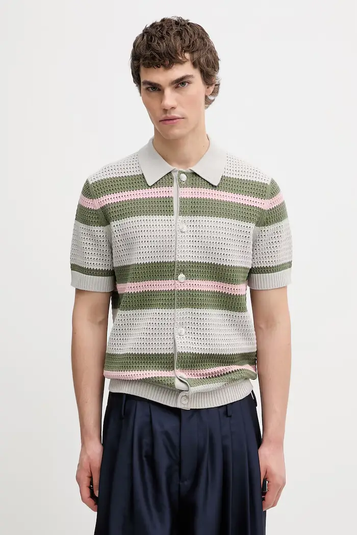 camicia da uomo con cotone Grigio