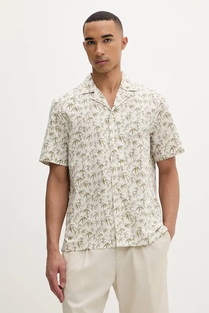 Marc O Polo camicia da uomo in cotone Beige