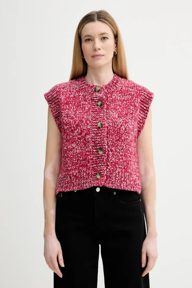 Marc O'Polo gilet con lana colore rosso 5000007880