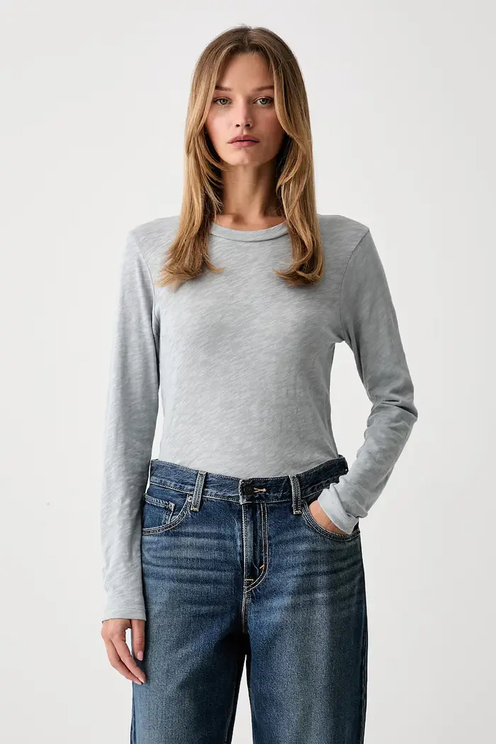 Marc O Polo maglietta a maniche lunghe sportiva da donna in cotone Blu