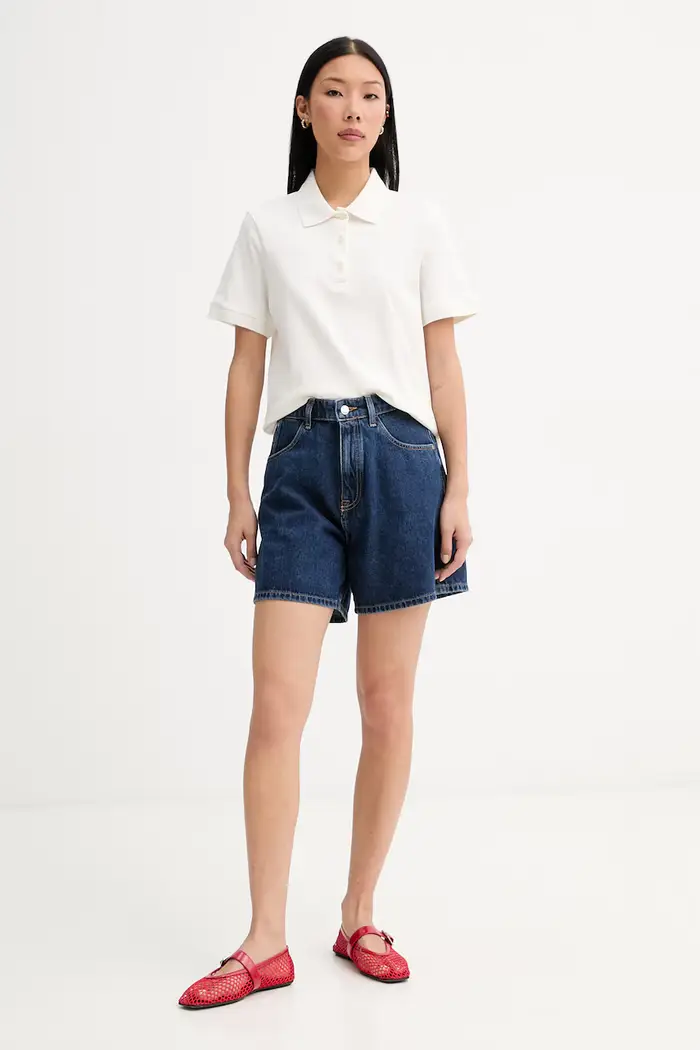 Marc O Polo polo da donna in cotone con elastan Beige