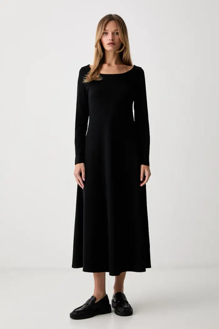 Marc O Polo vestito in cotone con elastan Nero