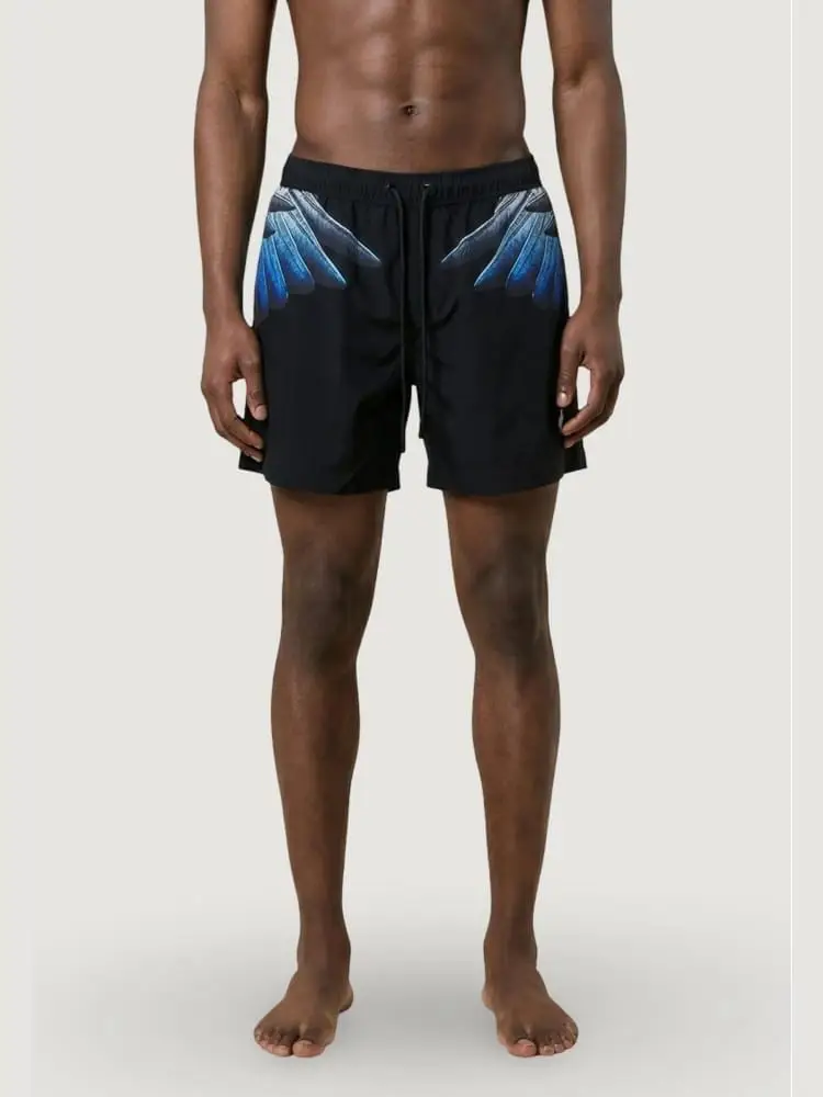 Marcelo Burlon costume nero uomo maxi logo blu