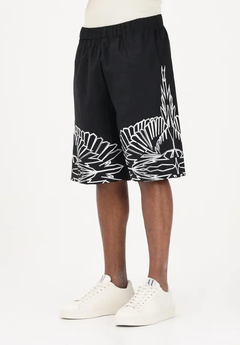 MARCELO BURLON COUNTY OF MILAN Shorts casual nero da uomo con stampa grafica