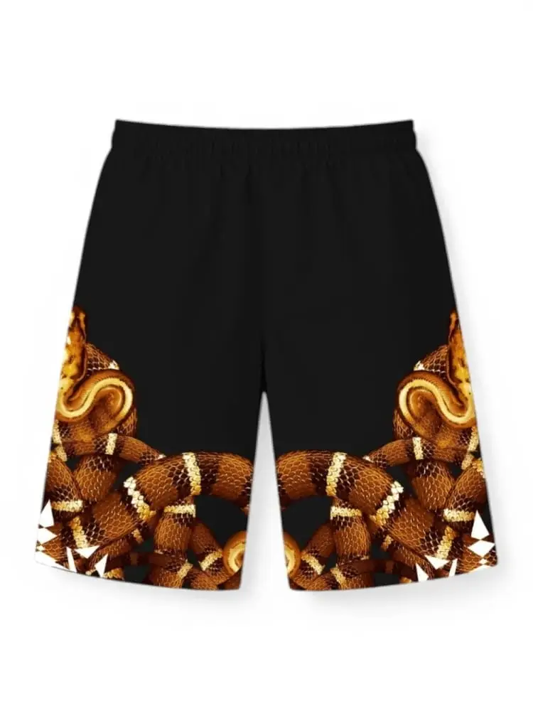 Marcelo Burlon shorts nero uomo maxi logo snake