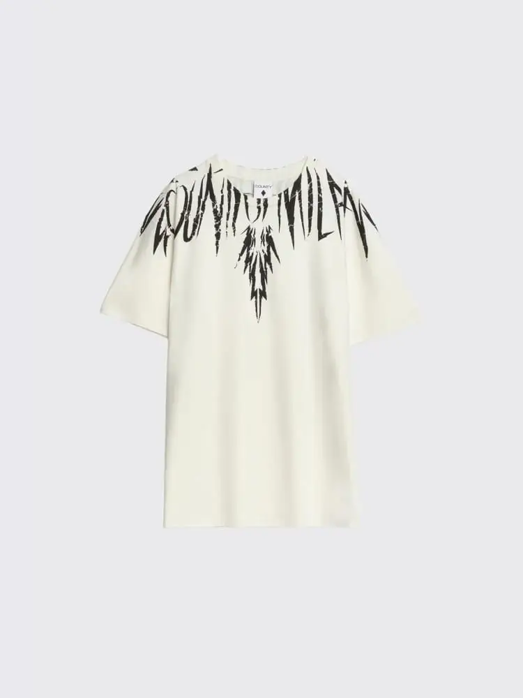 Marcelo Burlon tshirt beige uomo maxi logo