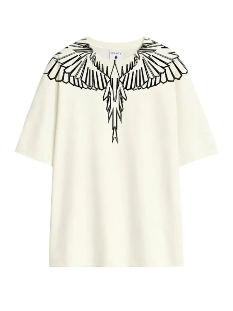 Marcelo Burlon tshirt crema uomo maxi logo
