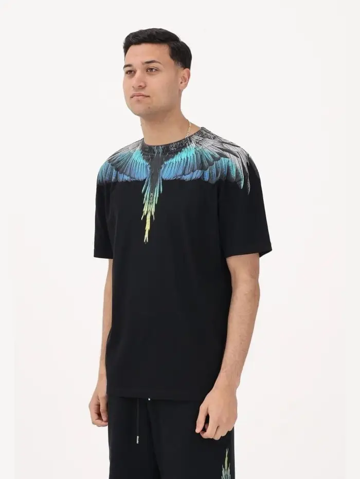 tshirt nera uomo maxi logo