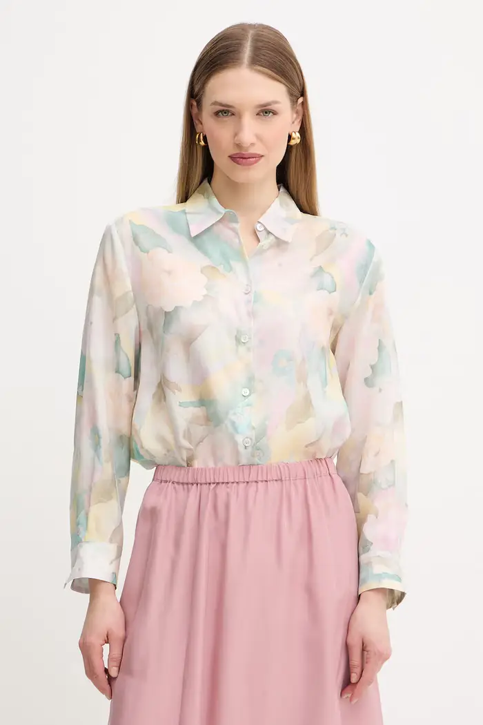 camicia in seta ANGIO Rosa