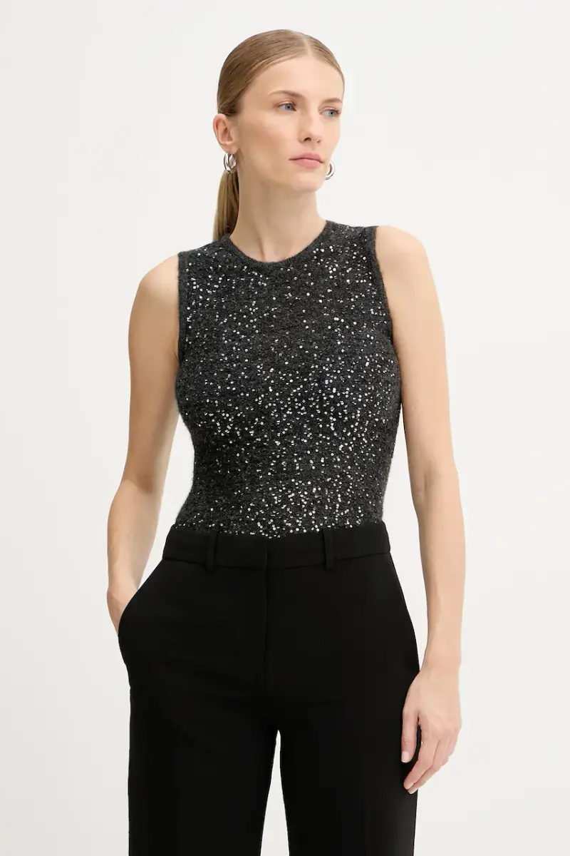 Marella gilet con lana colore grigio 2523366382200