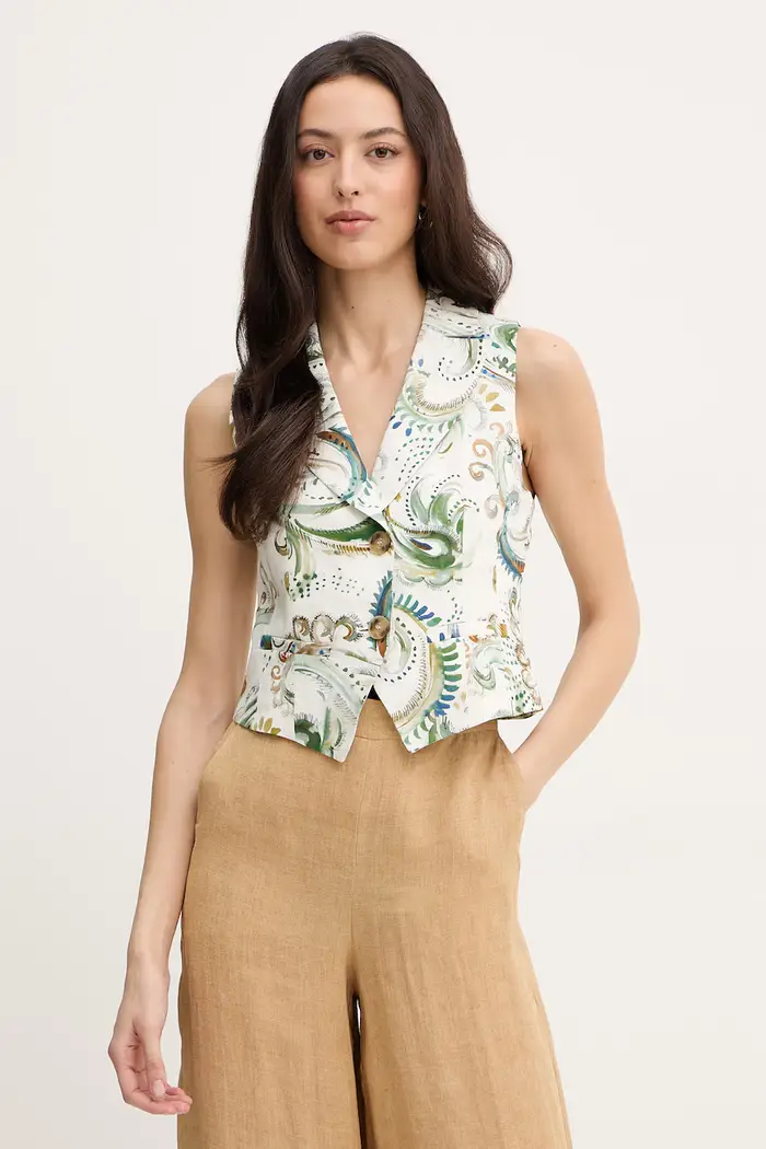 gilet in lino MELODIA Bianco